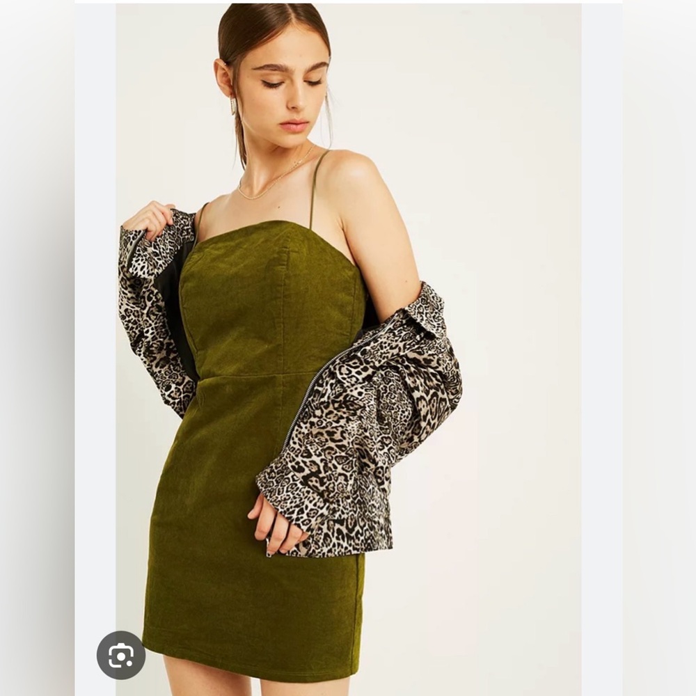 Urban Outfitters Green Corduroy Dress